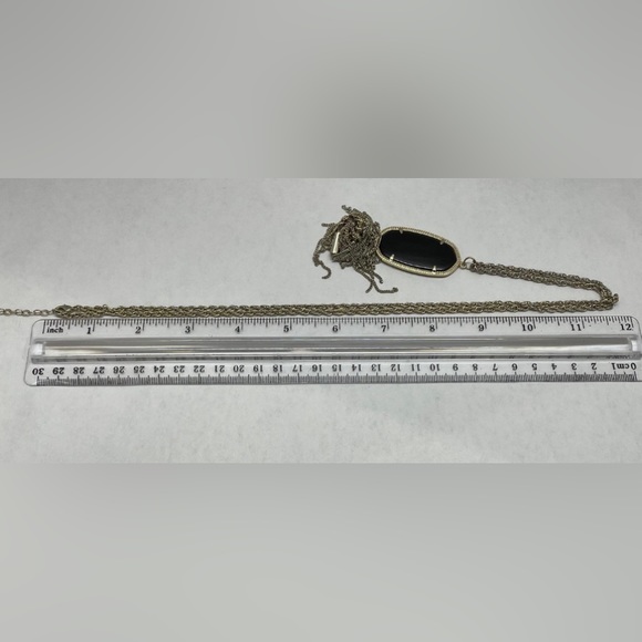 💎 KENDRA SCOTT Rayne Tassel Black and Gold long necklace - Picture 4 of 4